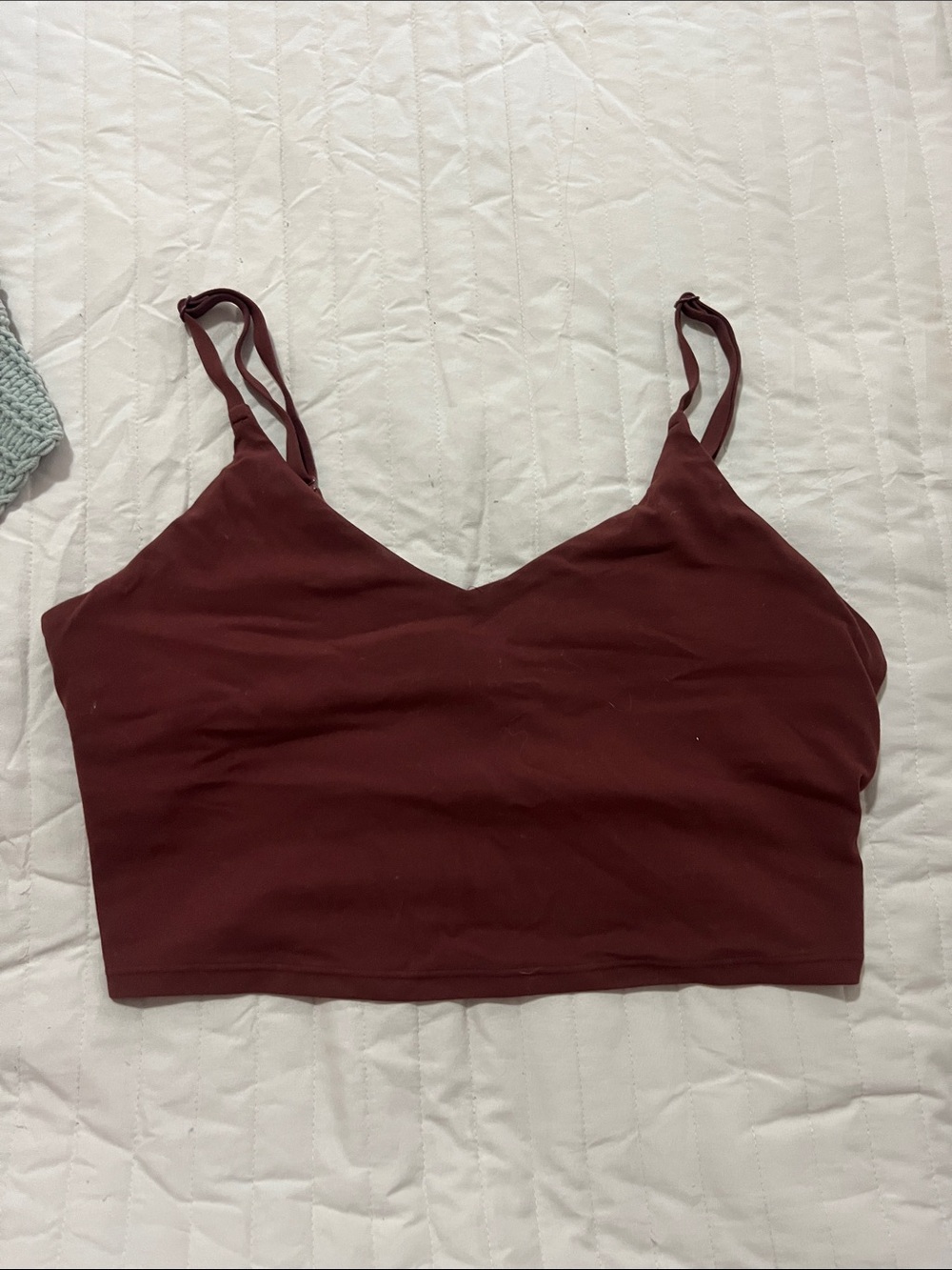 Women’s Burgundy V-Neck Cropped Tank Top